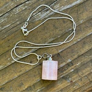 🌹Eternal Essence🩷 Rose Quartz Bottle Necklace on sterling silver